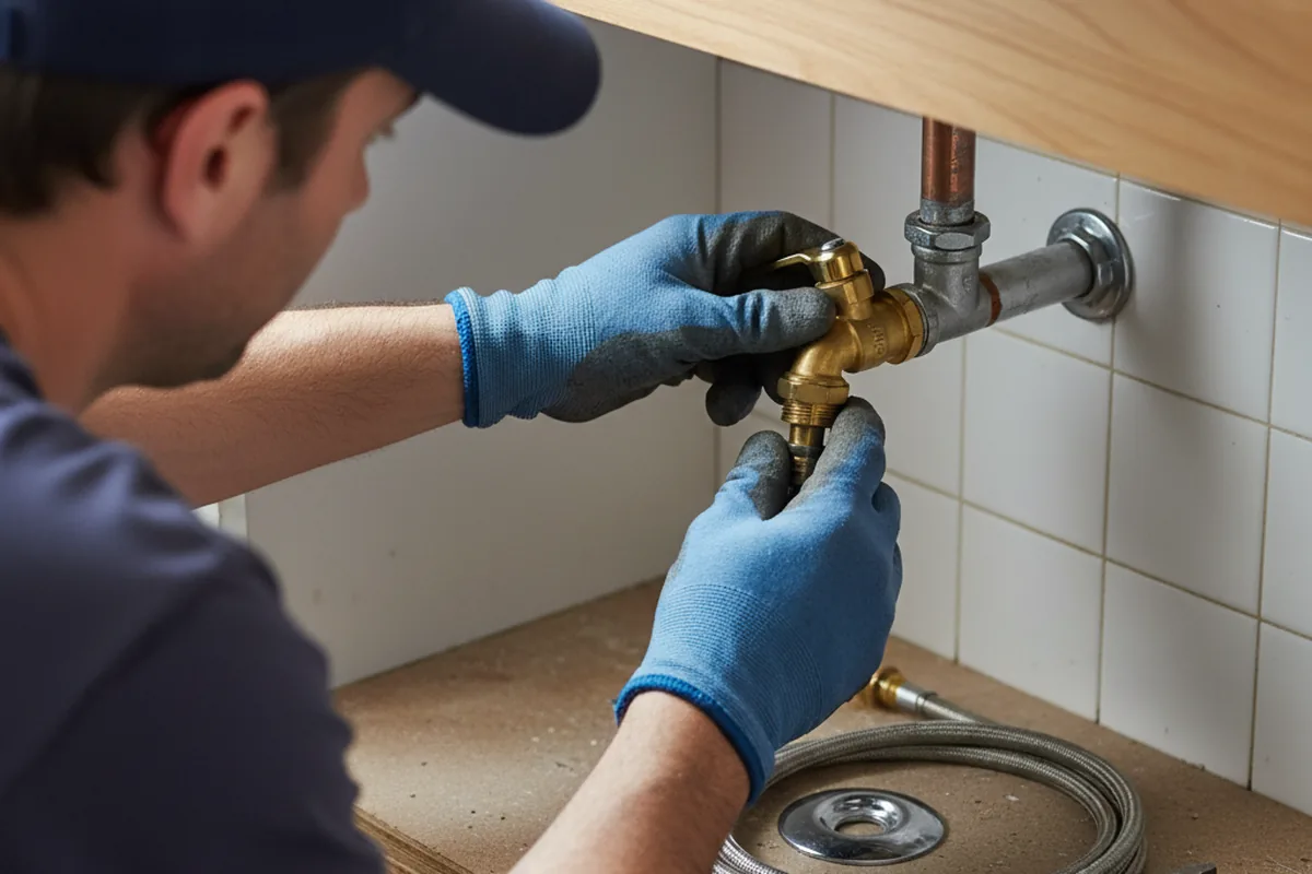 Shutoff valve and fitting work during Burst Pipe Repair in Wellington